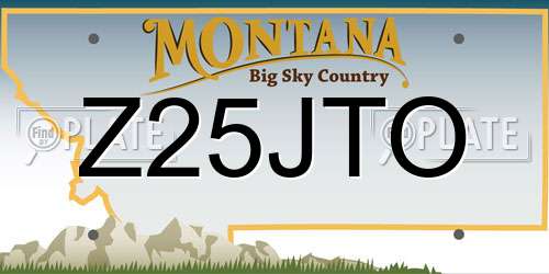 Z25JTO Montana License Plate