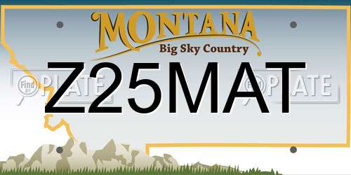 Z25MAT Montana License Plate