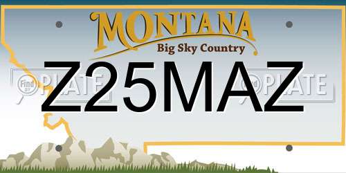 Z25MAZ Montana License Plate