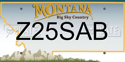 Z25SAB Montana License Plate