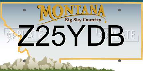 Z25YDB Montana License Plate