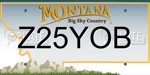 Z25YOB Montana License Plate