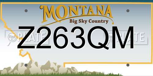 Z263QM Montana License Plate