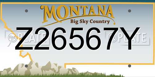 Z26567Y Montana License Plate