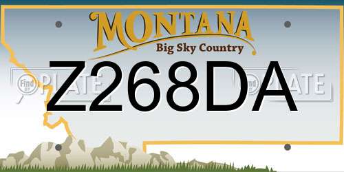 Z268DA Montana License Plate