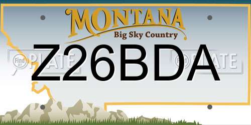 Z26BDA Montana License Plate