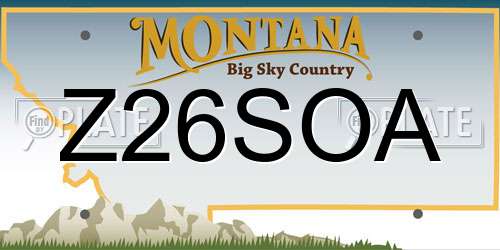 Z26SOA Montana License Plate