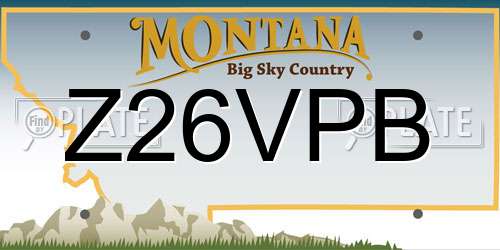 Z26VPB Montana License Plate