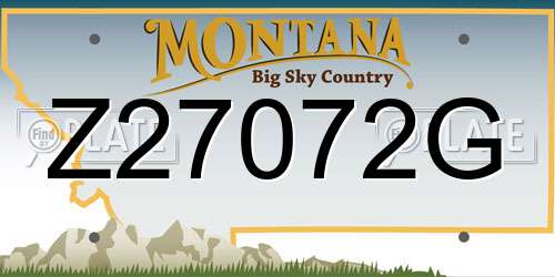 Z27072G Montana License Plate