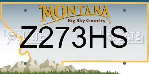 Z273HS Montana License Plate