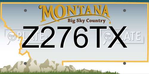 Z276TX Montana License Plate