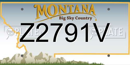 Z2791V Montana License Plate