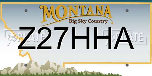Z27HHA Montana License Plate