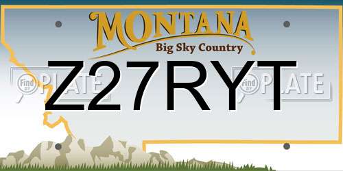 Z27RYT Montana License Plate