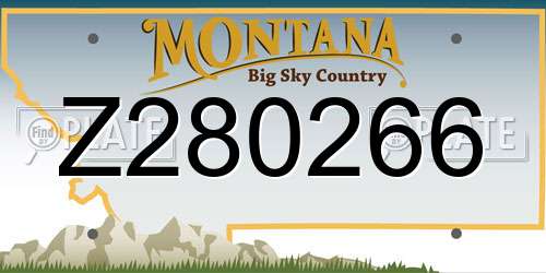 Z280266 Montana License Plate