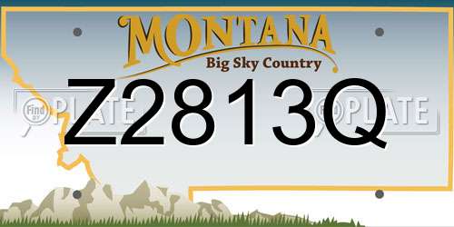 Z2813Q Montana License Plate