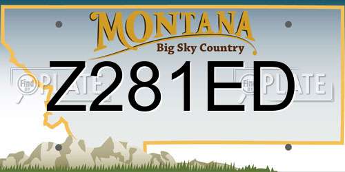 Z281ED Montana License Plate