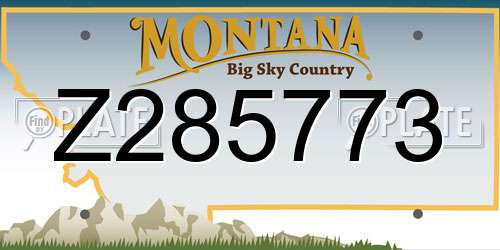 Z285773 Montana License Plate
