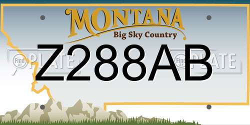 Z288AB Montana License Plate