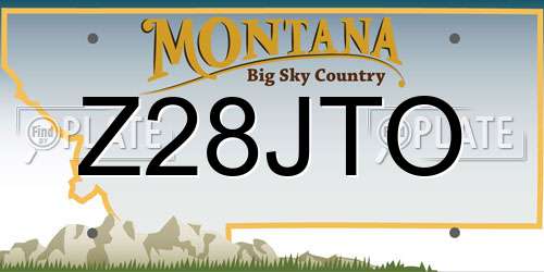 Z28JTO Montana License Plate