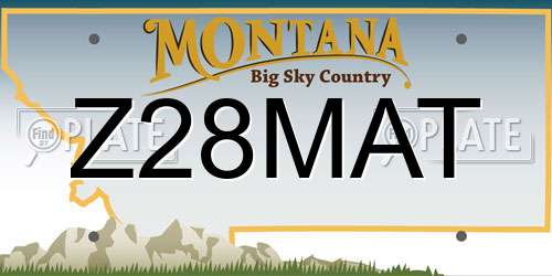 Z28MAT Montana License Plate