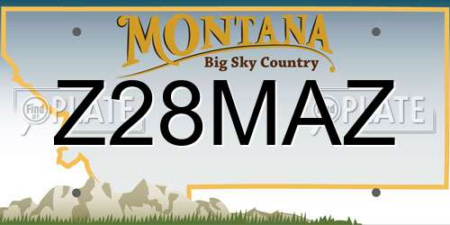 Z28MAZ Montana License Plate