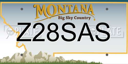 Z28SAS Montana License Plate
