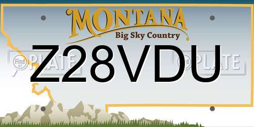 Z28VDU Montana License Plate