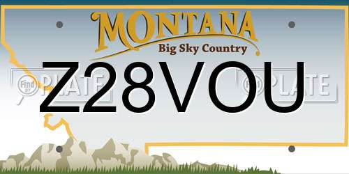 Z28VOU Montana License Plate