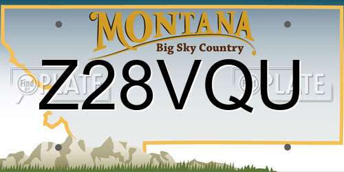 Z28VQU Montana License Plate
