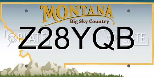 Z28YQB Montana License Plate