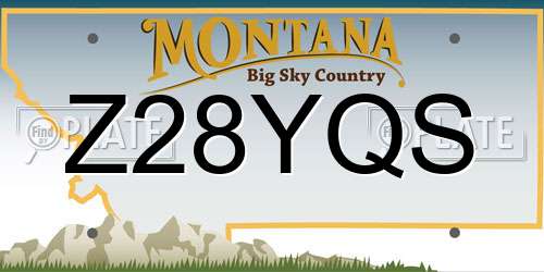 Z28YQS Montana License Plate