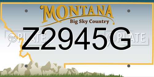 Z2945G Montana License Plate