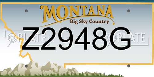 Z2948G Montana License Plate