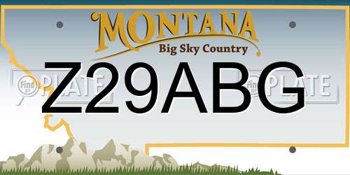 Z29ABG Montana License Plate