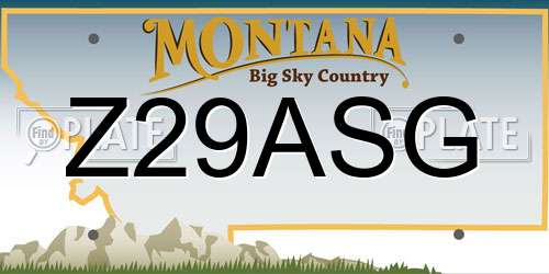 Z29ASG Montana License Plate