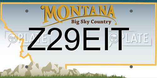 Z29EIT Montana License Plate