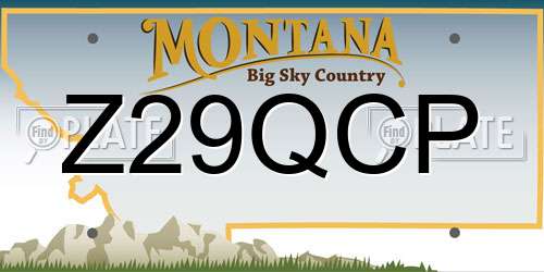 Z29QCP Montana License Plate