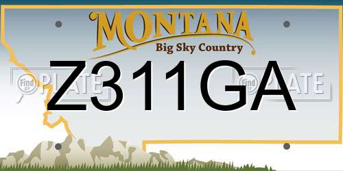 Z311GA Montana License Plate