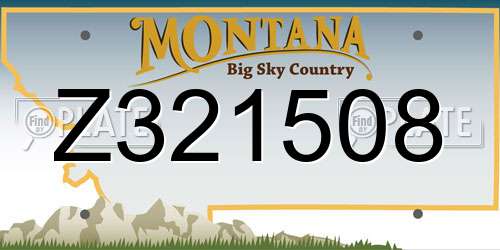 Z321508 Montana License Plate