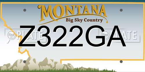Z322GA Montana License Plate