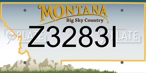 Z3283I Montana License Plate