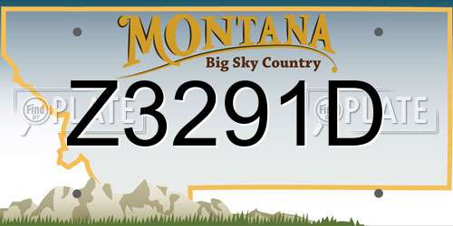 Z3291D Montana License Plate