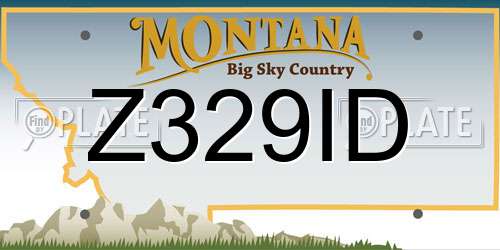 Z329ID Montana License Plate