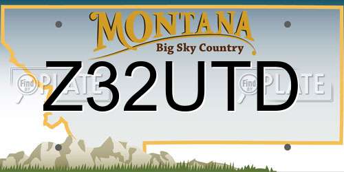 Z32UTD Montana License Plate