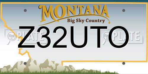Z32UTO Montana License Plate