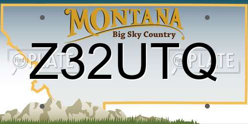 Z32UTQ Montana License Plate