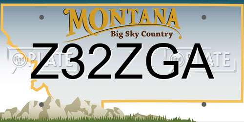 Z32ZGA Montana License Plate