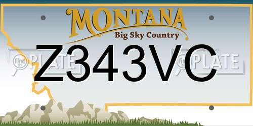 Z343VC Montana License Plate