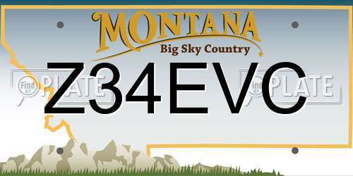 Z34EVC Montana License Plate